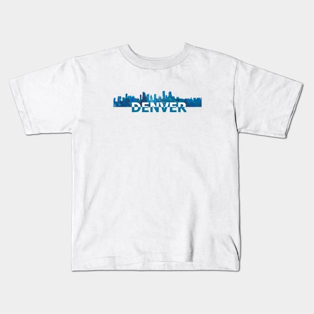 Denver Skyline Kids T-Shirt by artshop77